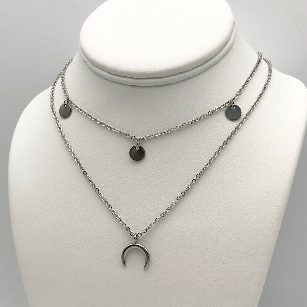 Moon 🌙 Layered Necklace | Stainless Steel